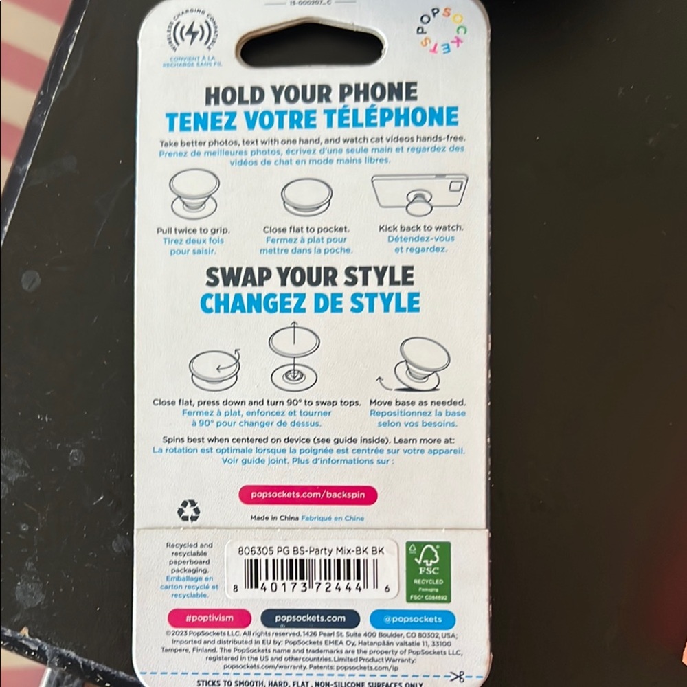 PopSocket PopGrip Backspin - Holographic Silver - Picture 3 of 4